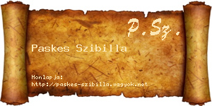 Paskes Szibilla névjegykártya